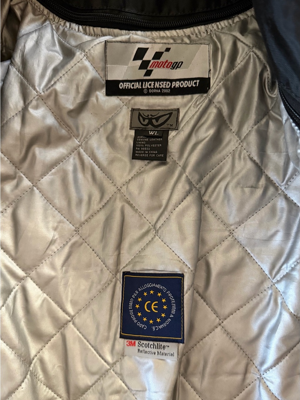 Women’s White & Gold Motorcycle Jacket - Picture 3 of 7